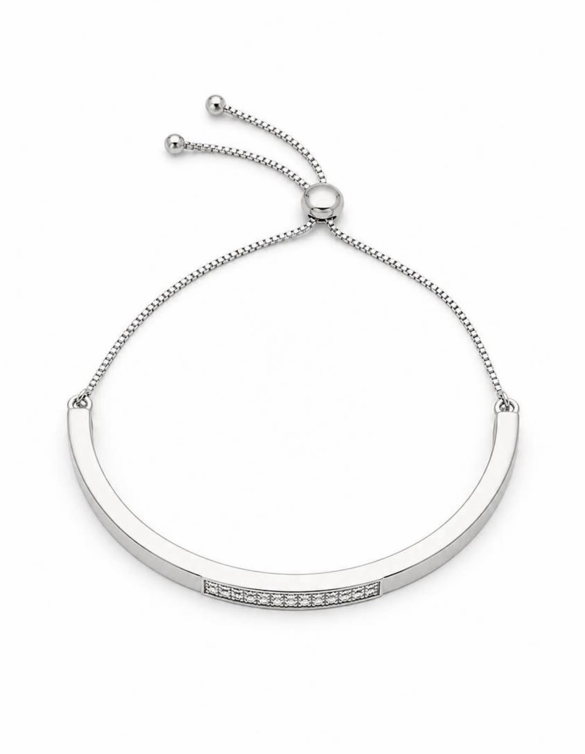 Swarovski Touchstone Crystal Slide Over Bracelet, Rhodium, BNIB