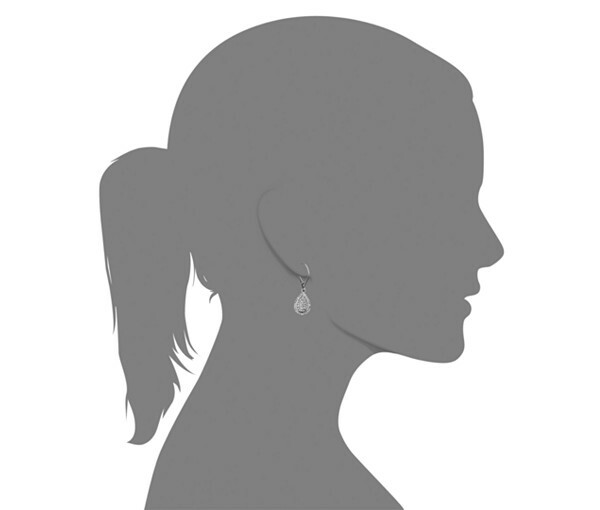 0.50 Cttw Natural Diamond Teardrop Earrings 14k White Gold