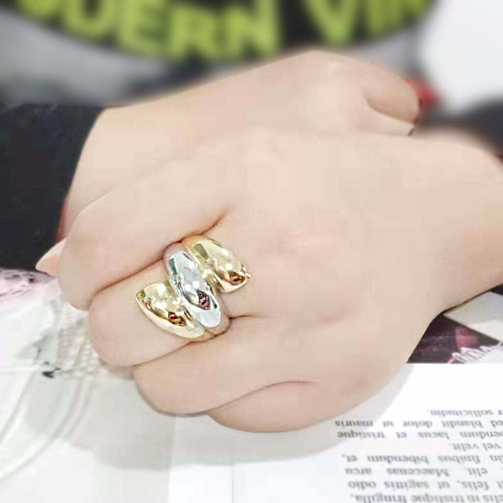 TK3796 – Two Tone IP Gold (Ion Plating) Stainless Steel Ring with NoStone in No