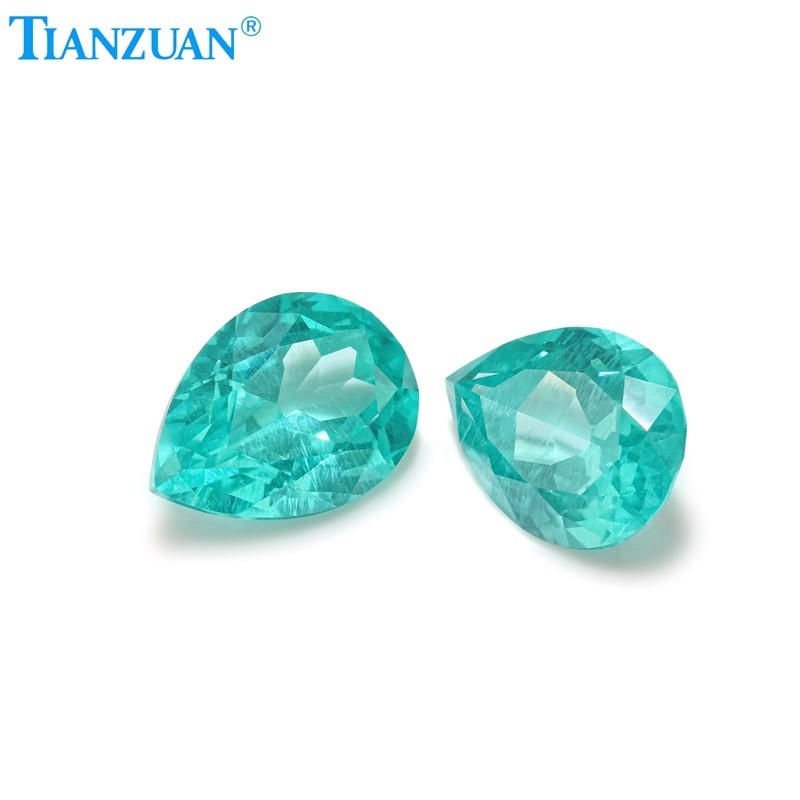Synthetic YAG Pear Shape Neon Paraiba Color with inclusions loose Gemstones