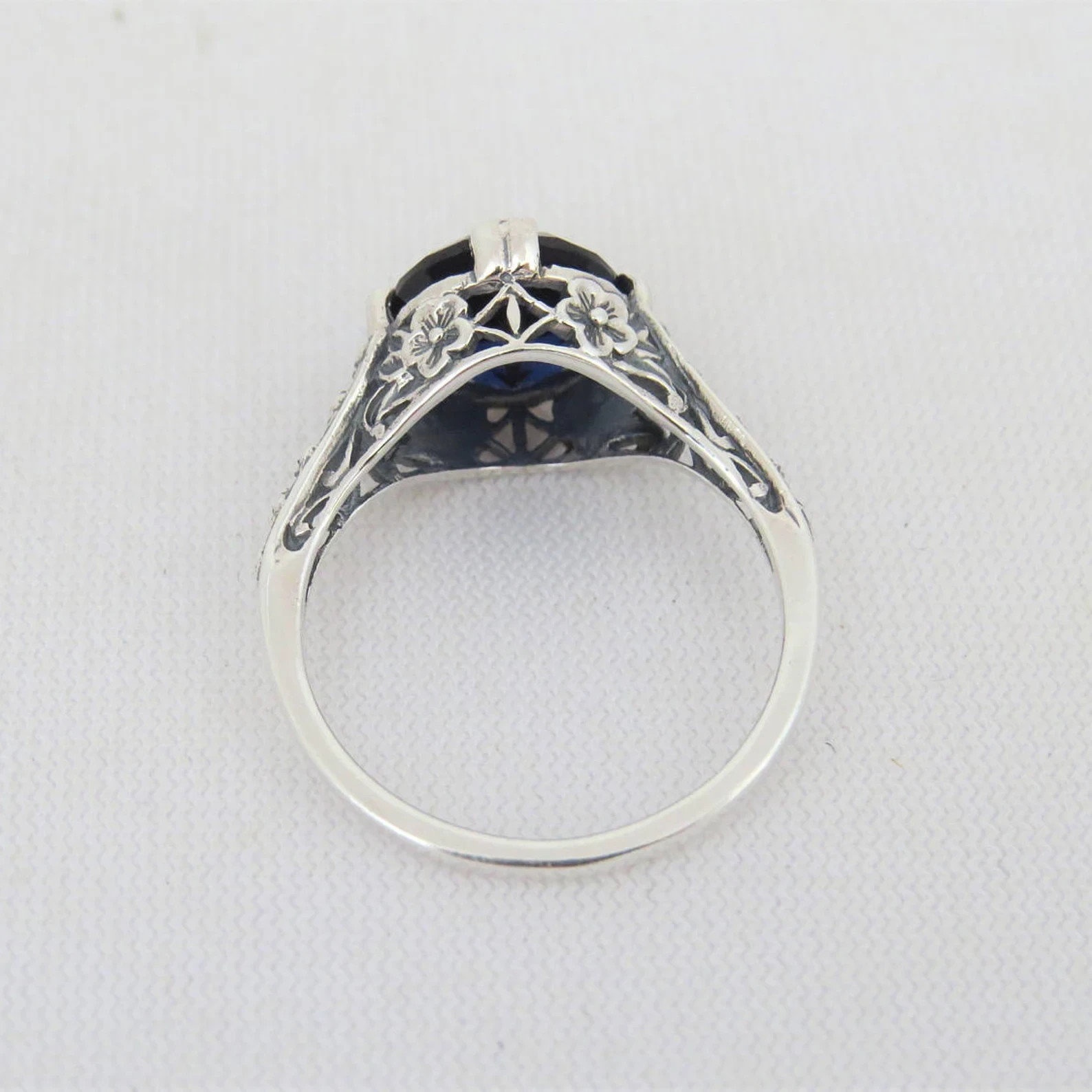 3.00 Ct Round Cut Natural Sapphire Diamond Wedding Ring 14K Solid White Gold 5