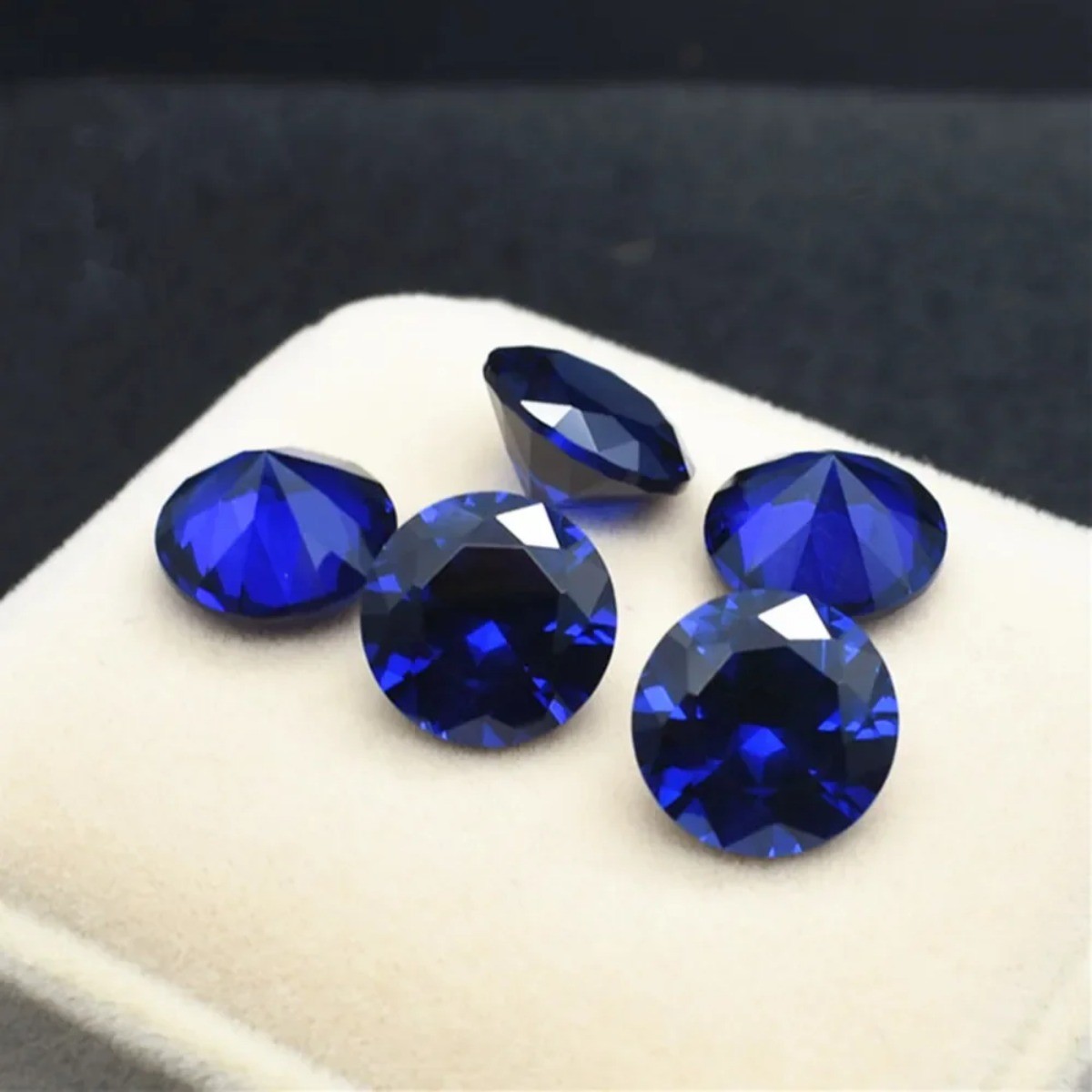 Blue Spinel Round Faceted Gemstone Brilliant Cut Vivid Blue Spinel Gem