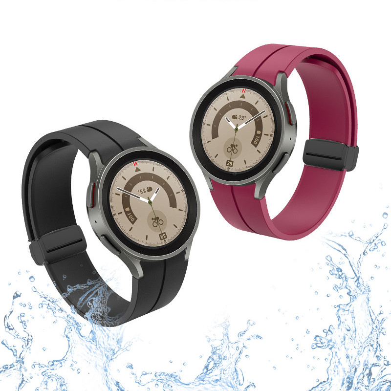 For Samsung Galaxy Watch 5 40 44mm 45mm Magnetic Silicone Watch Band Sport Strap