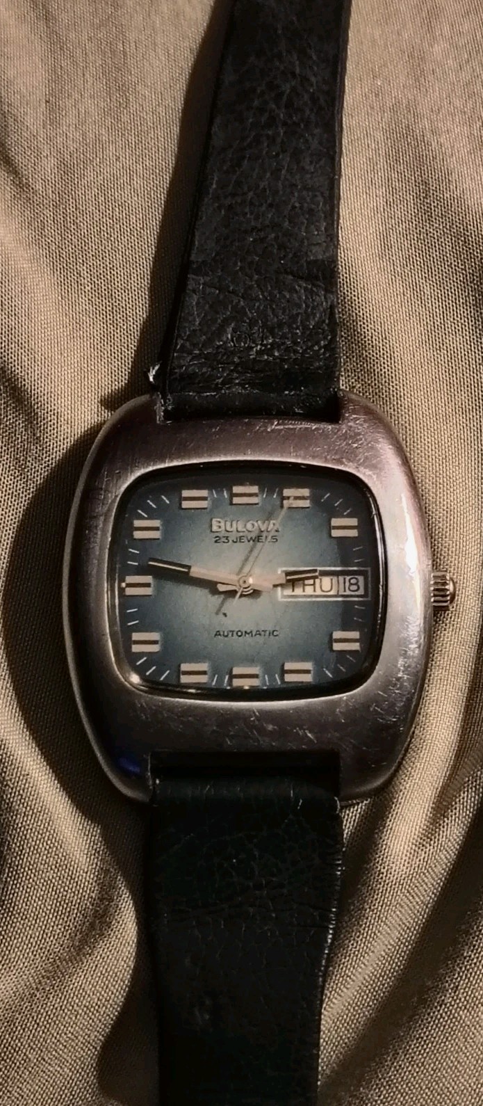 RARE RAKETA TV USSR Watch Day/Date Wrist Soviet Vtg Square PChZ Collectible