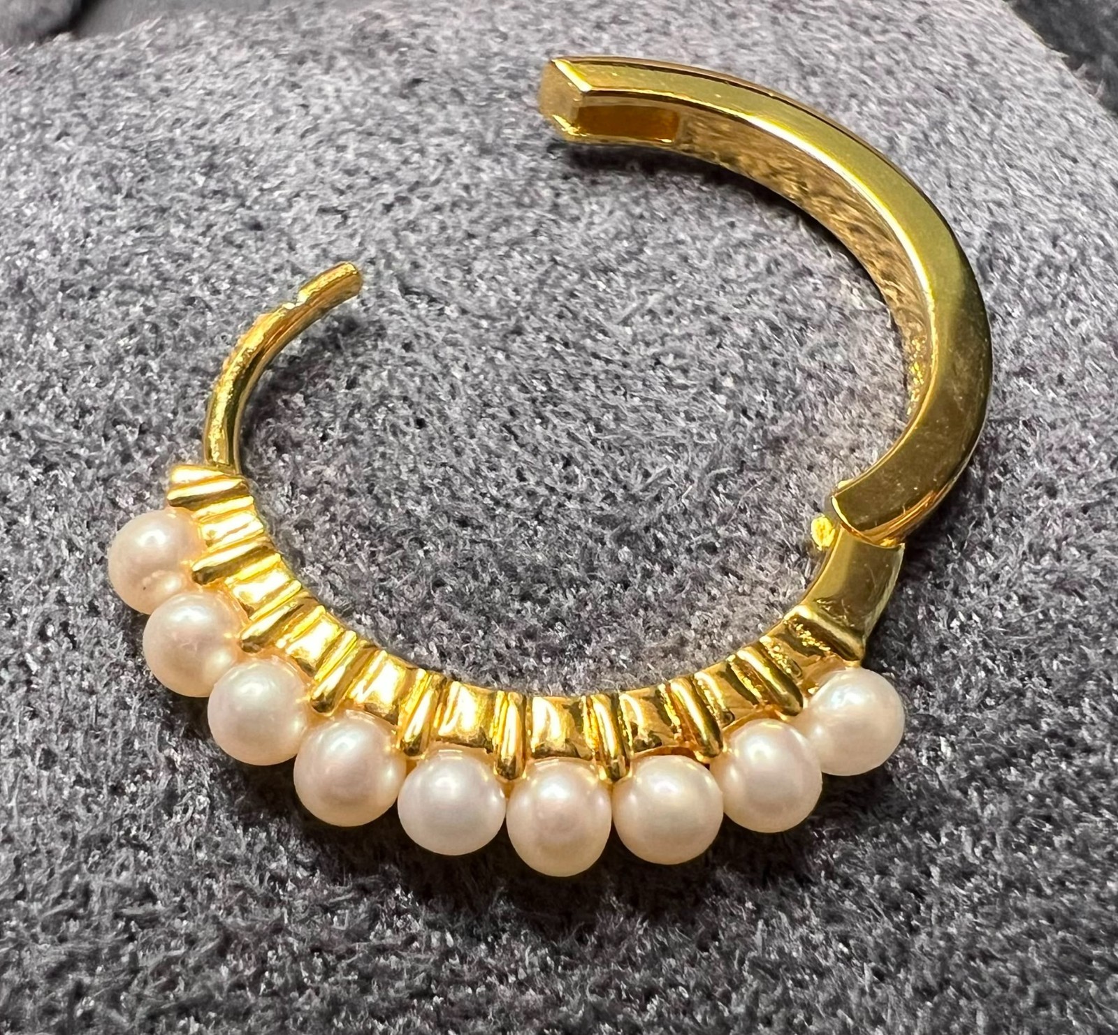 Sif Jakobs Gold Plated 925 Sterling Silver Pearl Hoop Earrings 2cm New