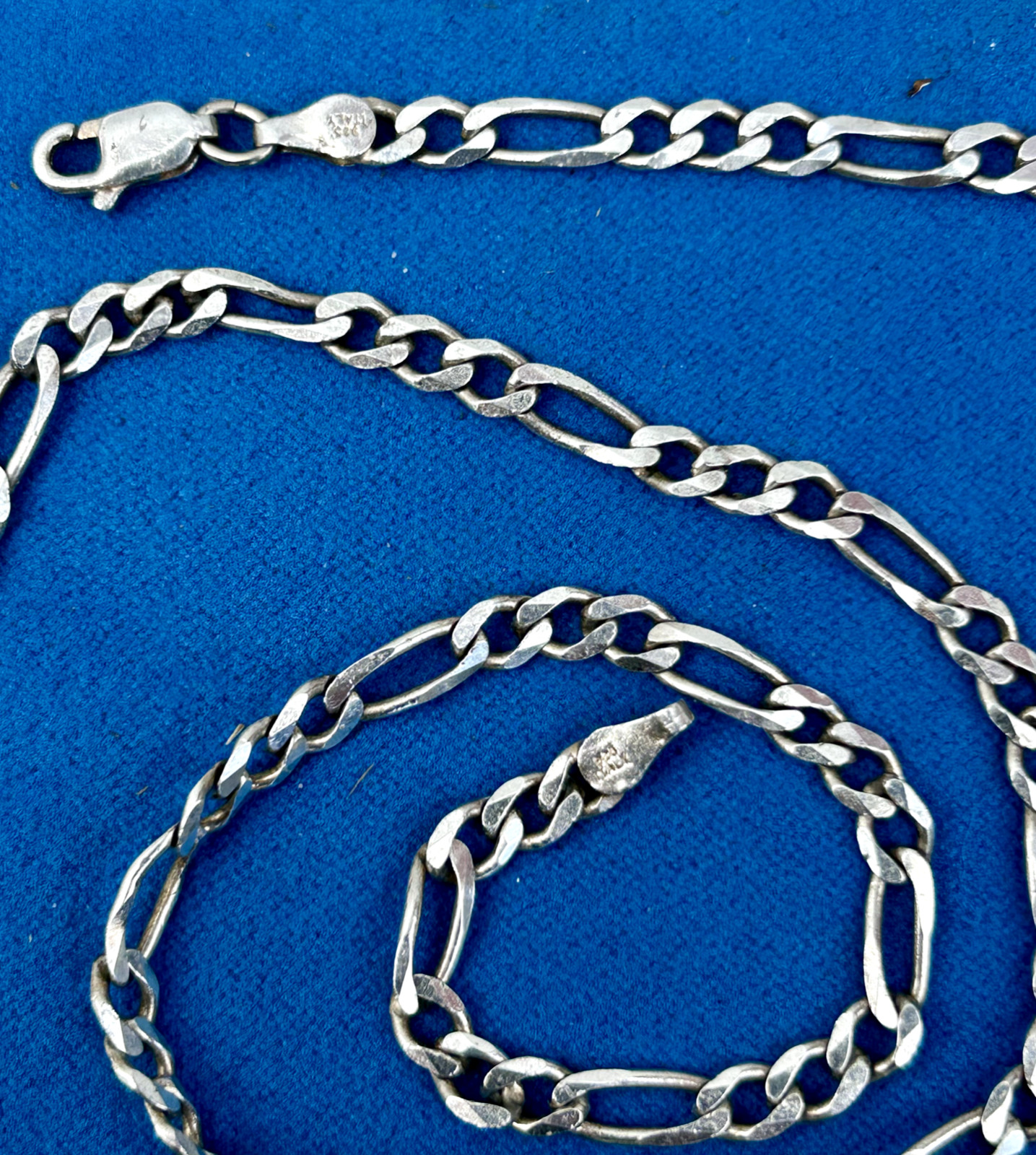 925 Sterling Silver 20″ 10.5g Figaro Chain Necklace 3.8mm Italian Made Lobster
