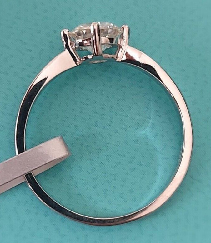 3.5Ct Round Simulated Diamond SolitaryEngagement Band Ring14k Gold Plated Silver