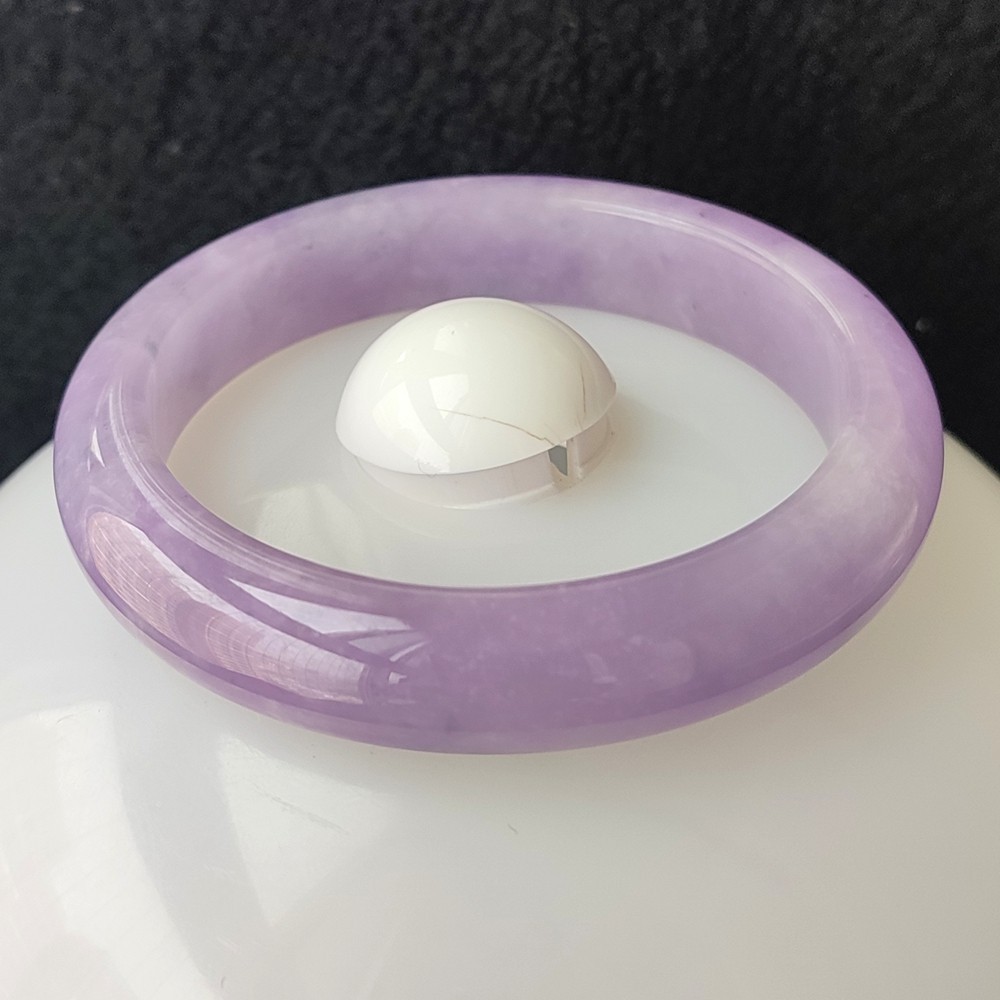 Certified Grade A Lavender 55mm Natural Burma Jade jadeite Bangle Bracelet