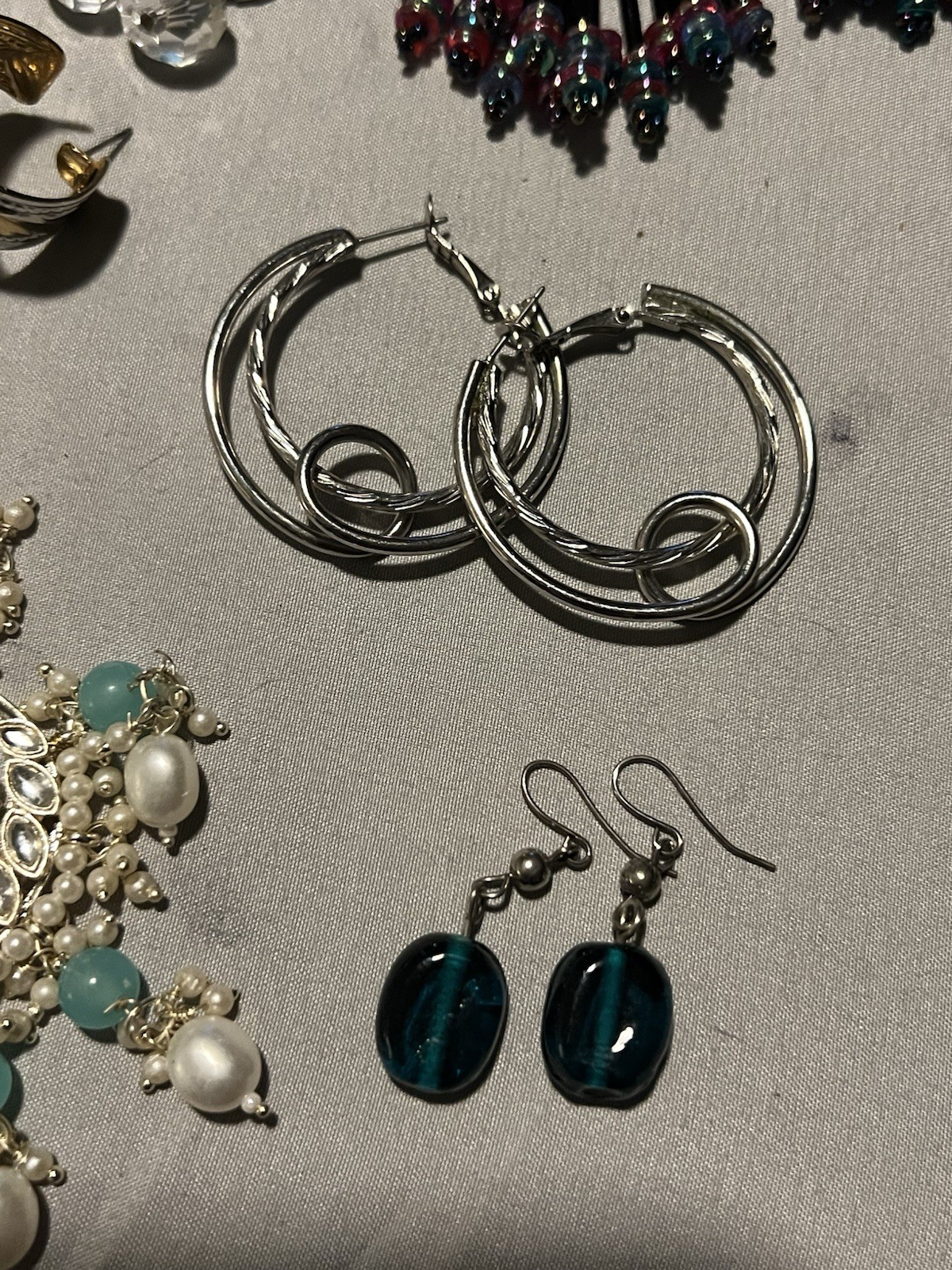 Earring and Ring Lot 1LB 3.6OZ 69 Items New And Used