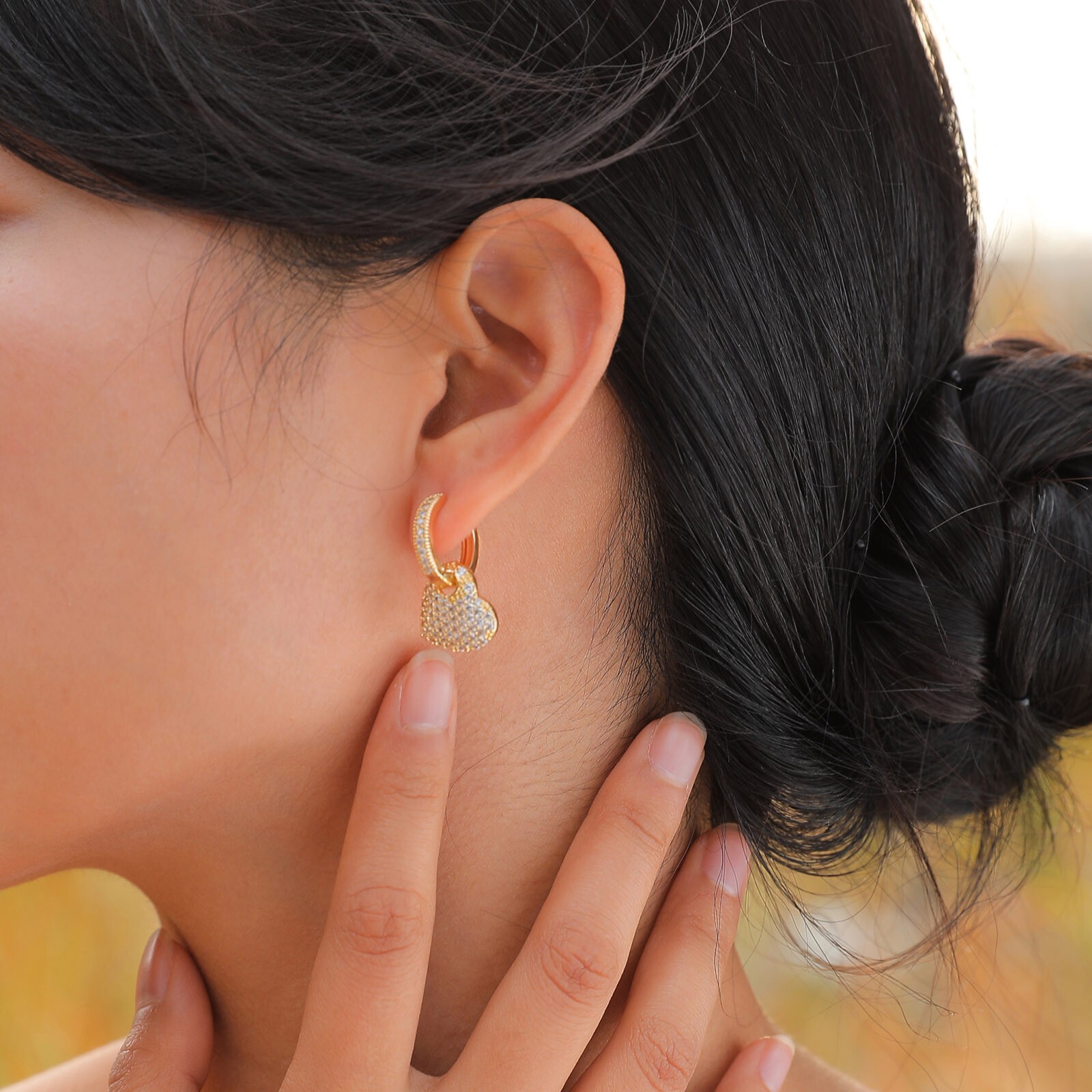 14K Plated Gold Hoop Earrings for Women,Fashion Jewelry Gifts Daily Wear 1 pair