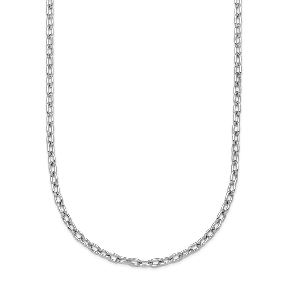 Platinum Polished 3mm Solid Cable Chain Necklace 18″ 15.42g for Mom