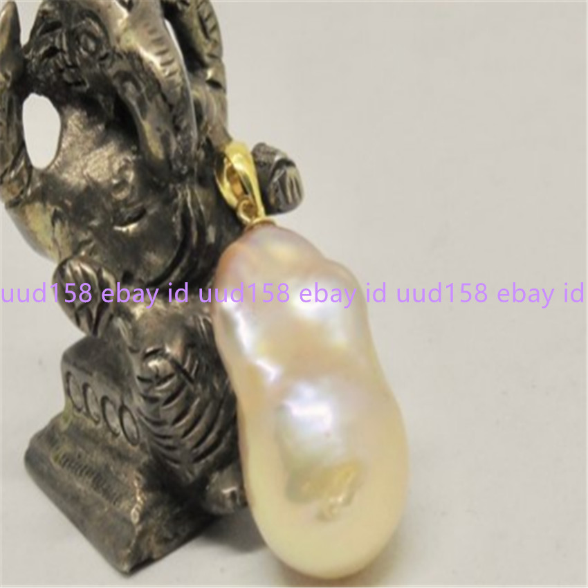 16-26mm Huge White Baroque Pearl Pendant 18k Luxury Women Fashion Cultured