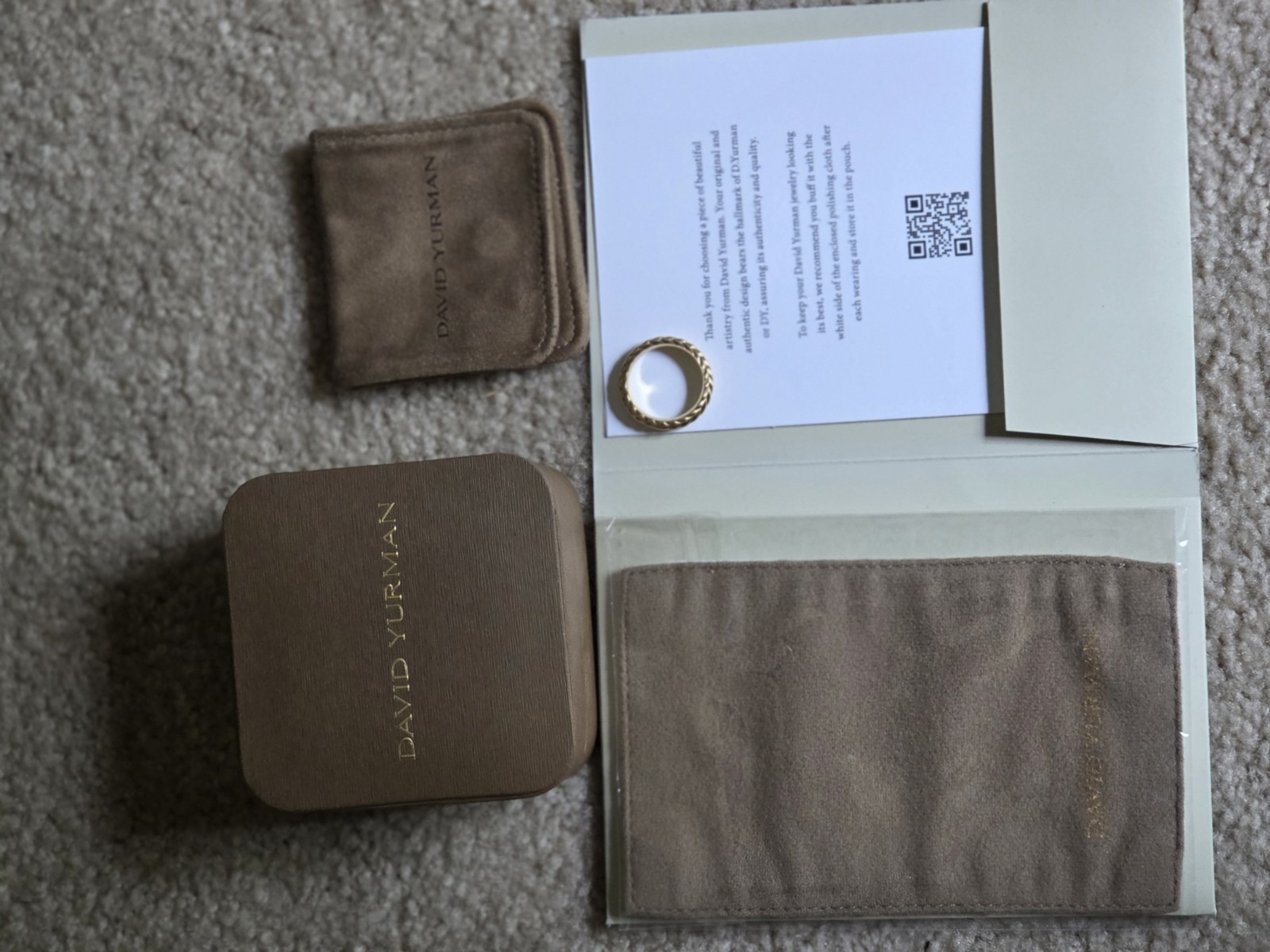Mens David Yurman Chevron Beveled Band Ring in 18 Karat Yellow Gold
