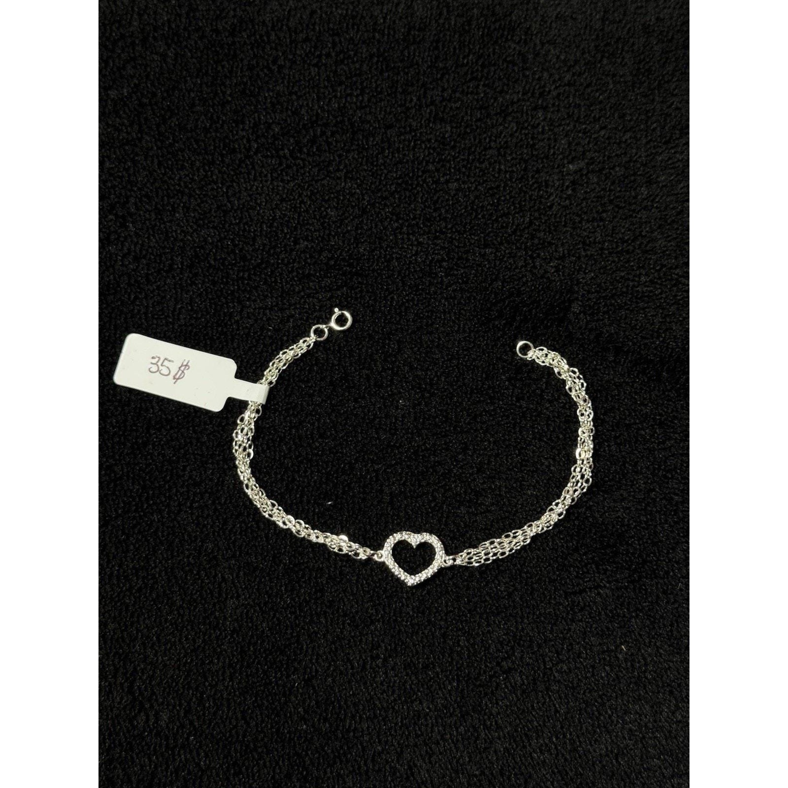 Esclava De Plata 925 Con Diseño de Corazón En El Centro Silver 925 – 7 Inch