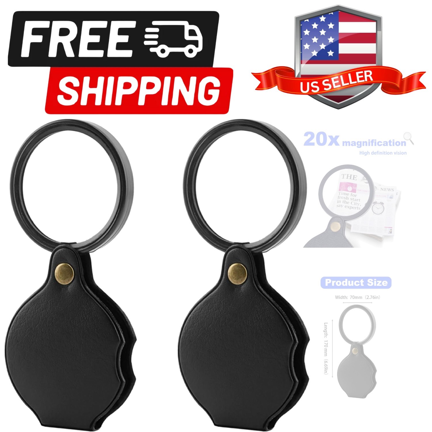 20x , 2PCS Mini Folding Magnifiers, Rotating and Folding Portable HD Mini for…