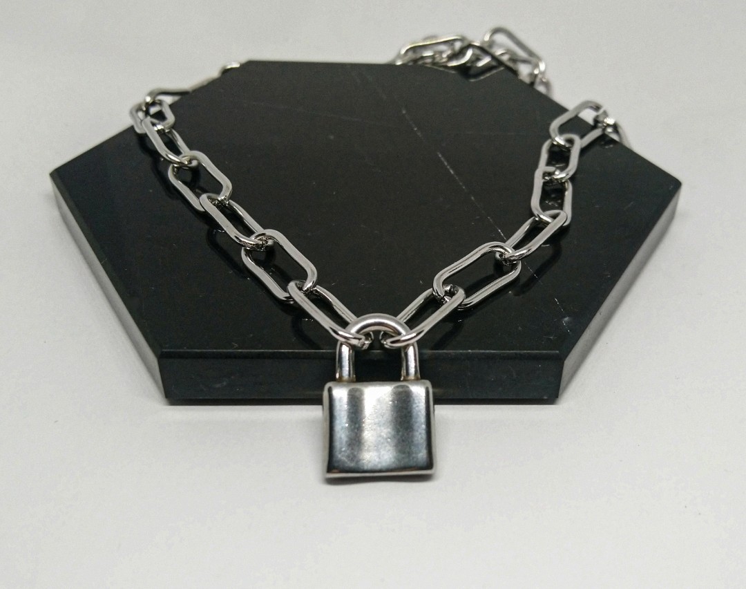 Vorhängeschloss-Kettenhalskette, Unisex-Halskette mit Vorhängesch