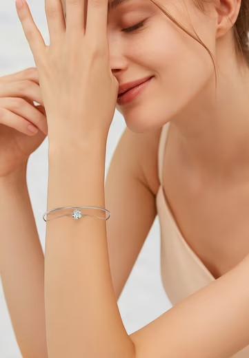 S&T Design Moissanite Bracelet Ladies 925 Sterling Silver 1ct 6.5mm GRA Luxury