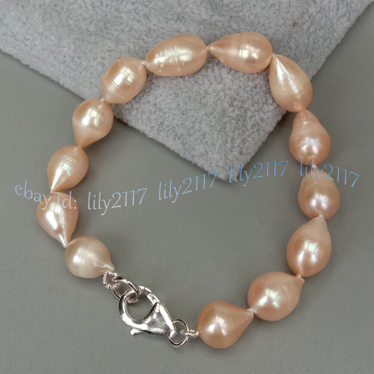 Natural White Black Gray Pink Purple Rice Cultured Pearl Bracelet Silver Clasp