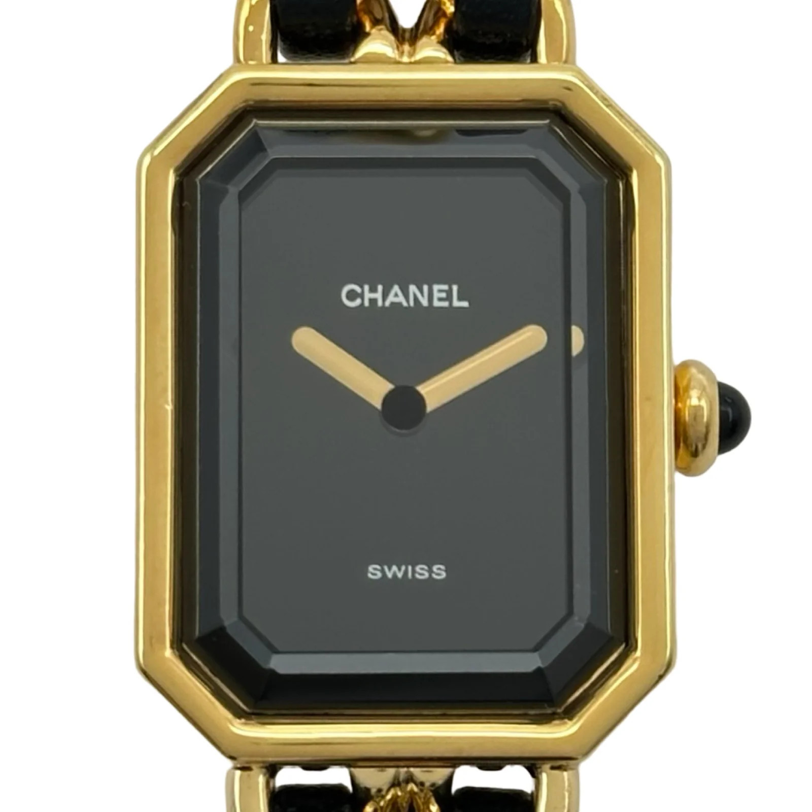 Chanel Première S H0001 20mm Gold Black Dial Quartz Watch OKW2254