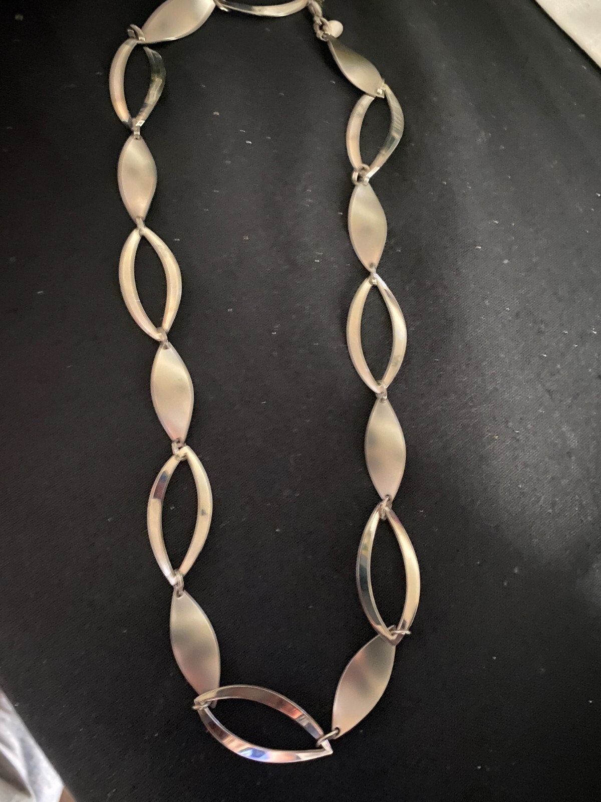 stainless steel link necklace. lightweight. approx. 24 inches