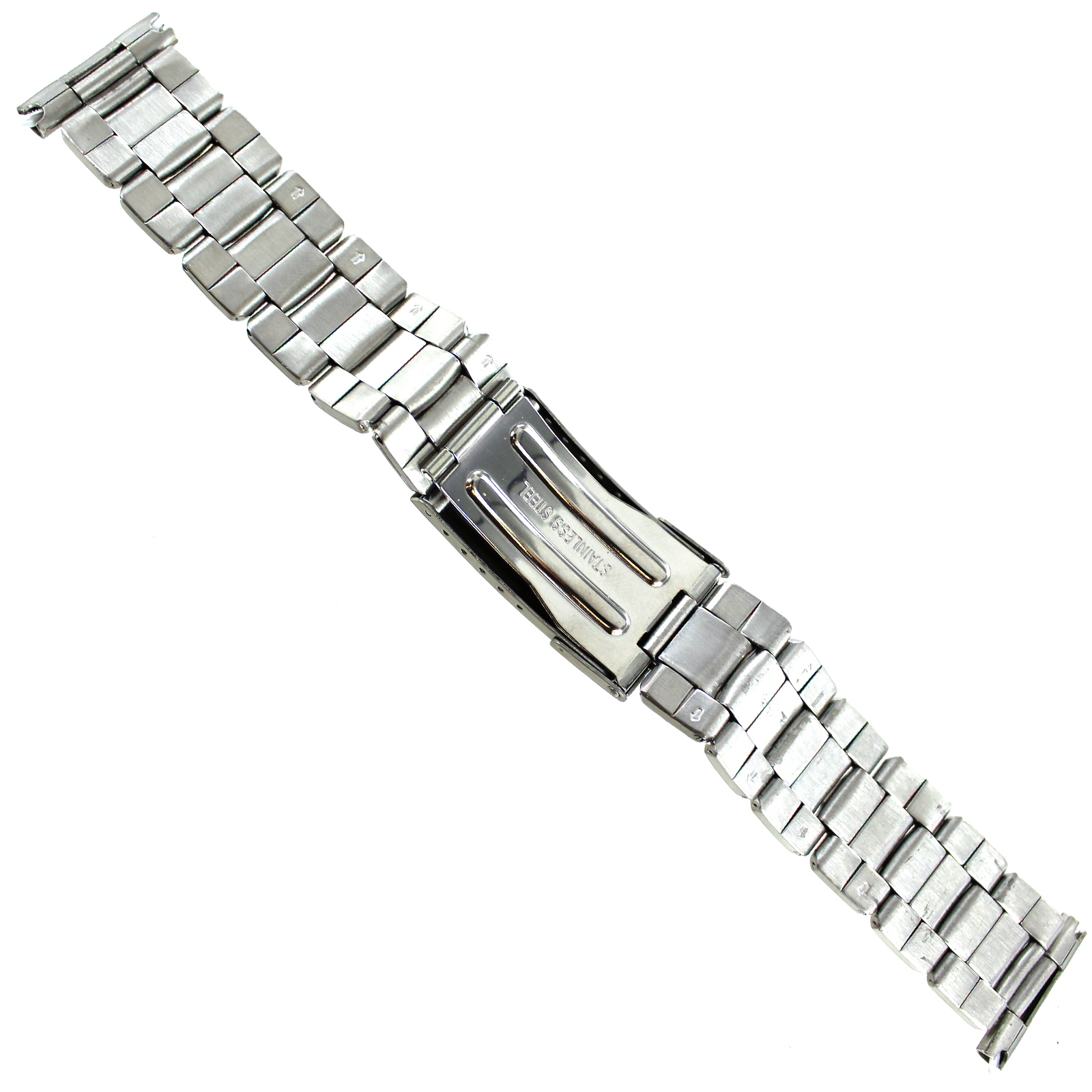 20mm Morellato Stainless Steel Semi-Solid Link Fold Over Clasp Safety Watch Band
