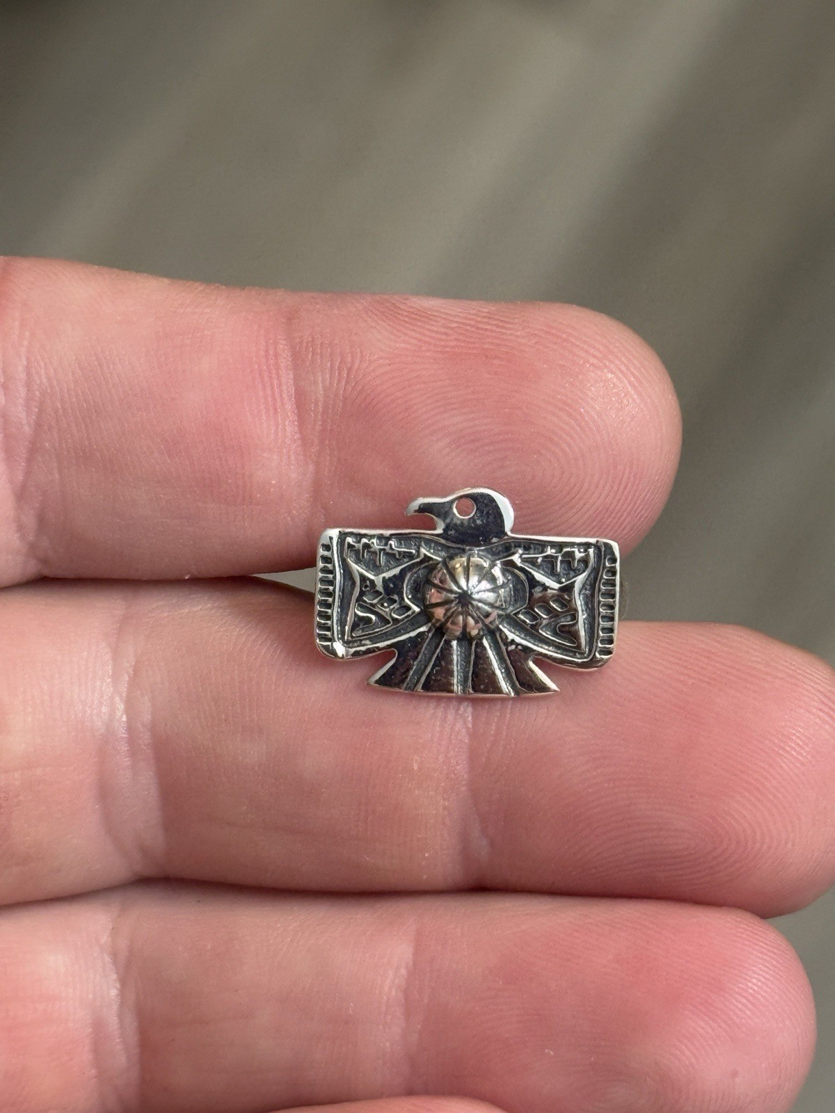 STERLING SILVER STAMPED THUNDERBIRD CONCHO SHOT BAND RING Sz 6,9,or 10 .925