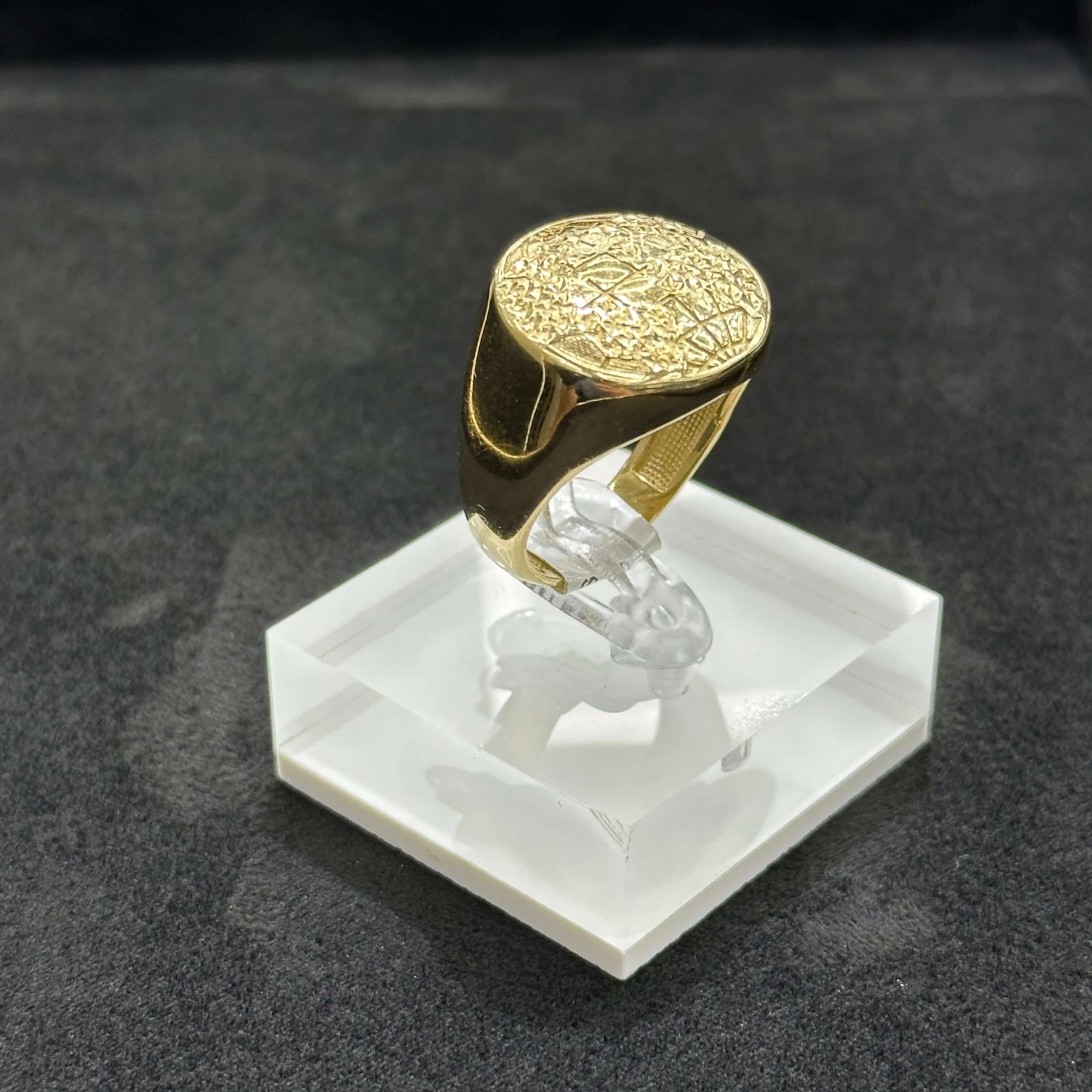 10k Gold Globe Ring Men Woman ANY SIZE