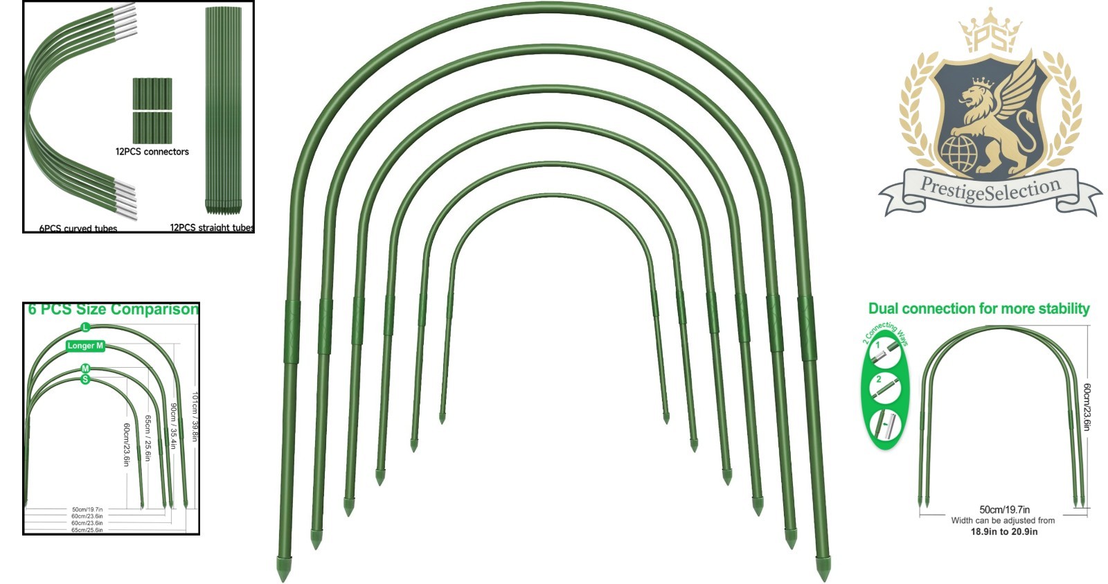 Space-Saving 6Pcs Greenhouse Hoops – Perfect for Indoor & Outdoor Gardening