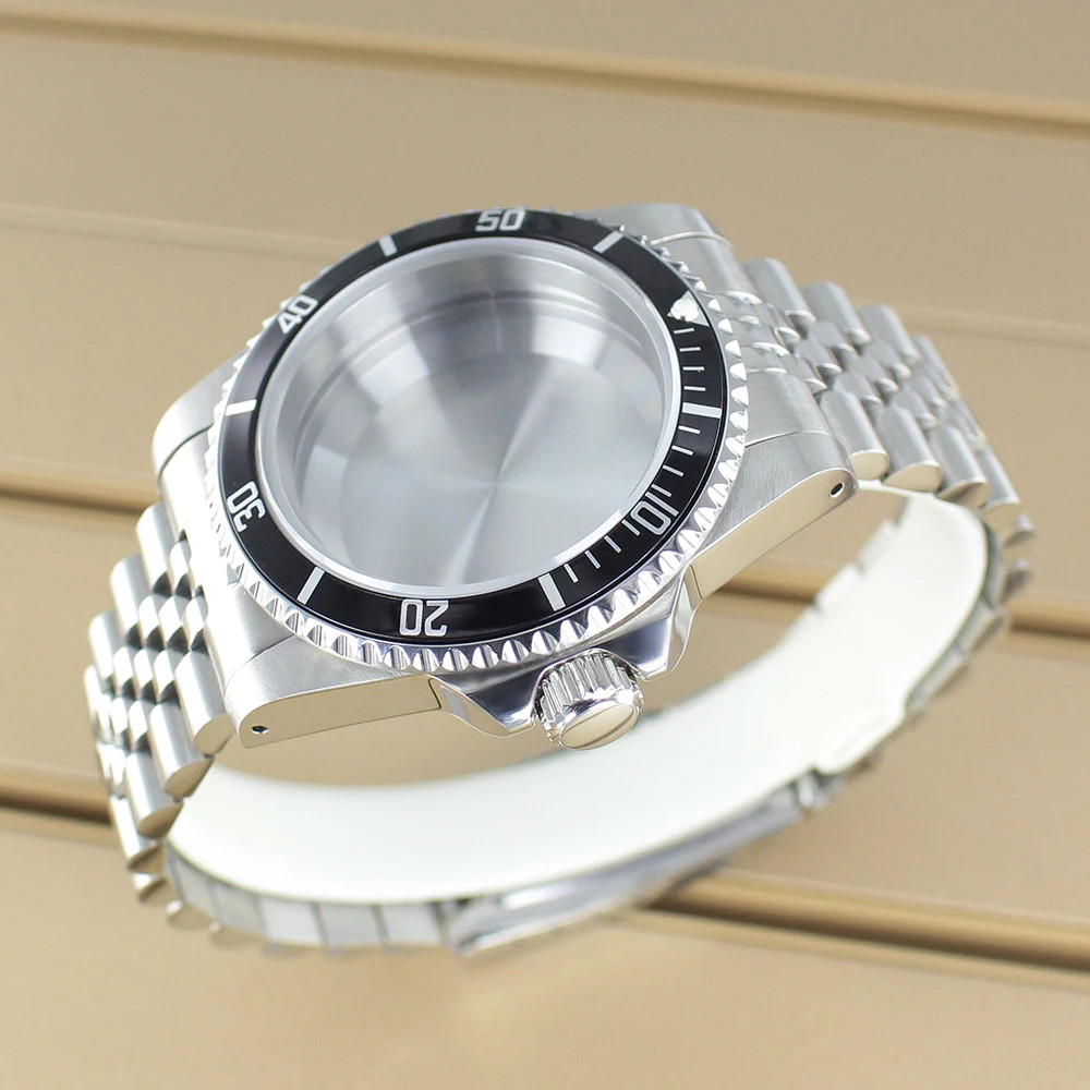 38mm Retro Submariner Watch Case Strap Sapphire Glass For Seiko Nh35/36 Movement
