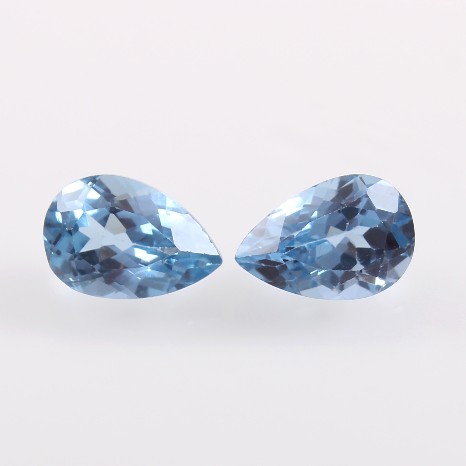 AAA Natural Brazilian Aquamarine Loose Pear Gemstone Cut Matched Pair 9×7 MM