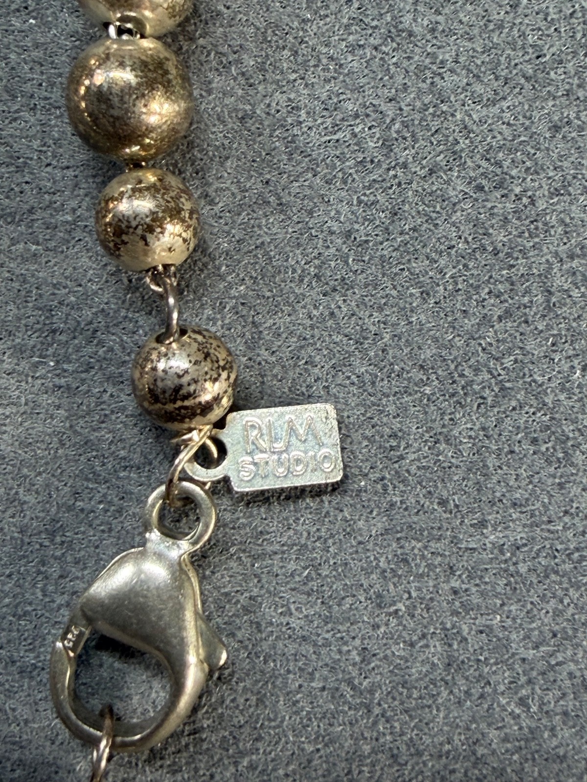 Robert Lee Morris RLM Studios Sterling Silver LARGE Graduated Bead Necklace 55in