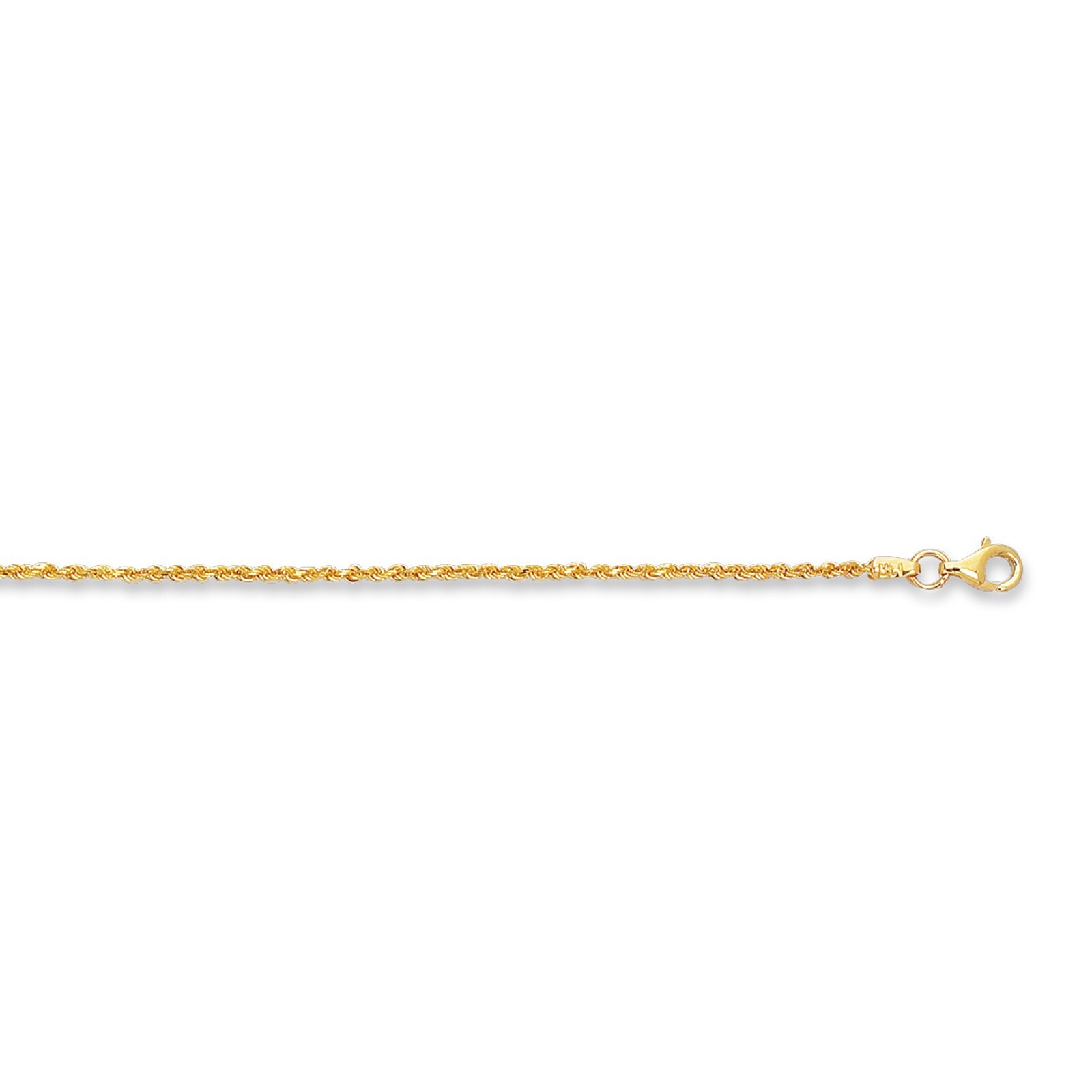 14k Yellow Gold 24″ Solid ROPE Pendant link Chain/Necklace 1.4 mm 3.7 grams