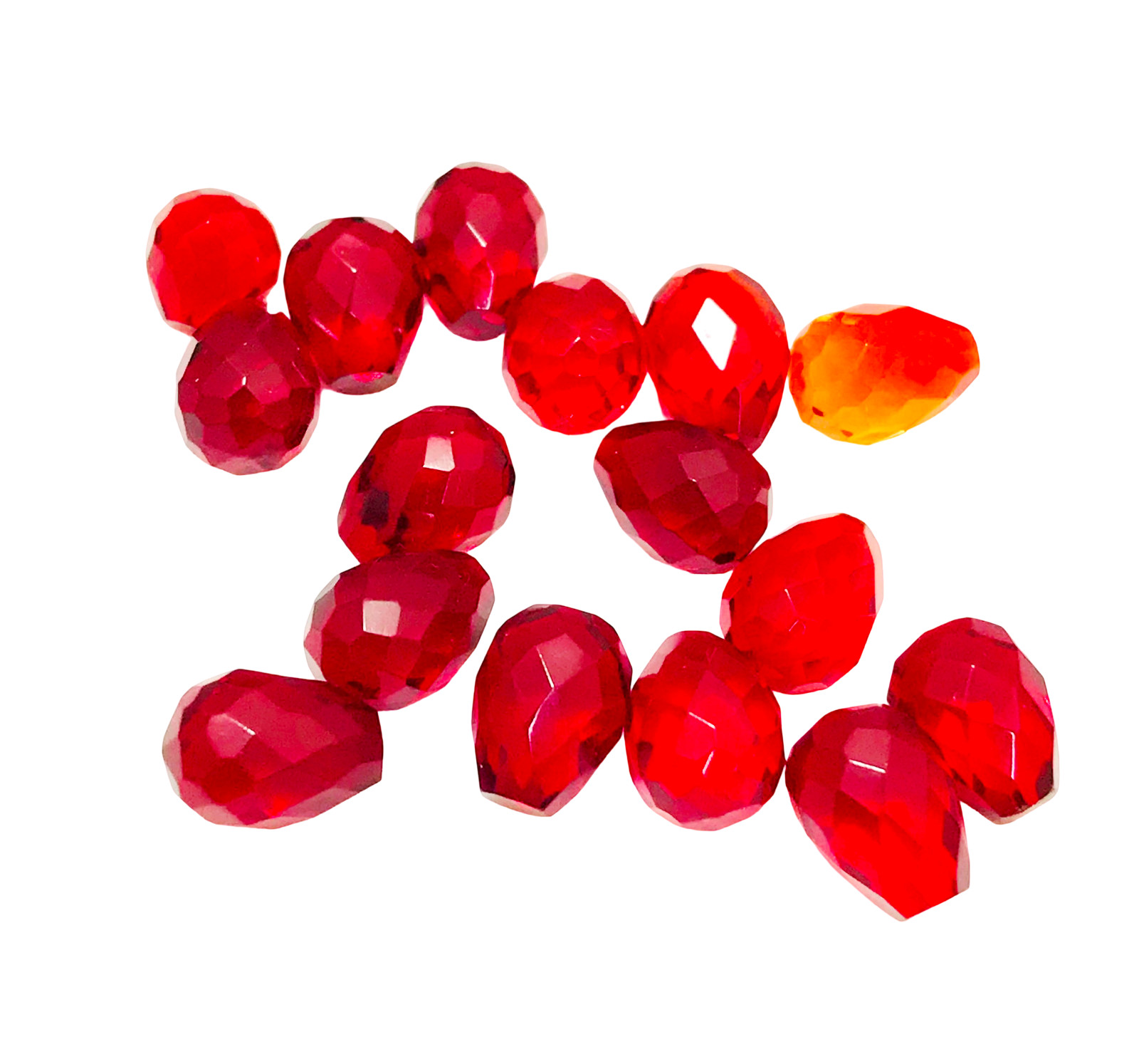 20 Pieces Faceted Garnet Hydro Quartz Top Half Drilled Gemstone -6x8mm-10x20mm