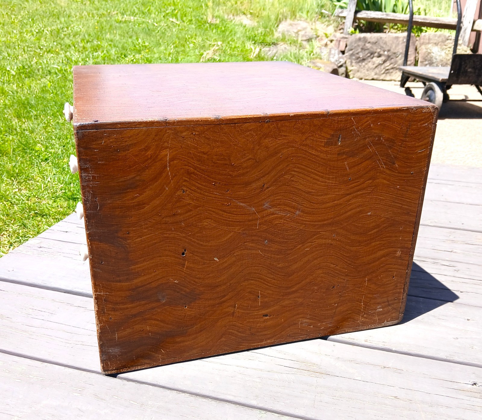 Antique Counter Top Watch Repair Cabinet Grain Painted 4 Drawers 1860s