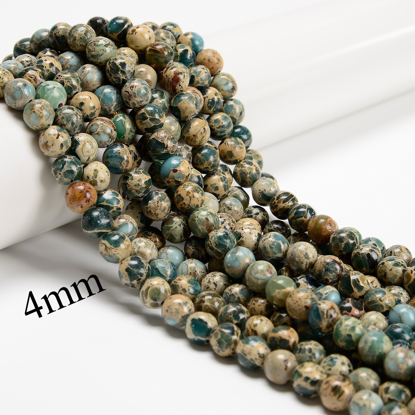 Natural Snake Skin Jasper Smooth Round Beads 4mm 6mm 8mm 10mm 15.5” Strand
