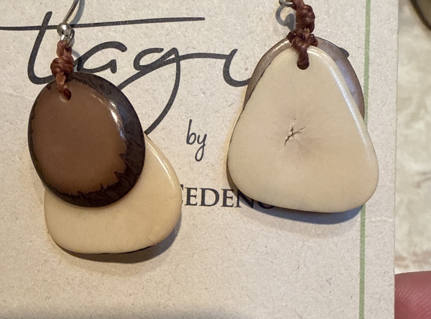 Tagua By Soraya Cedeno Sustainable Brown Earrings Handcrafted From Ecuadorian Ra