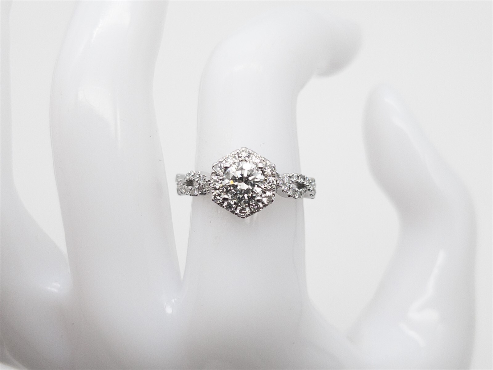 $6450 NEIL LANE 2ct Si1 H Natural Diamond 14k White Gold HALO Wedding Ring