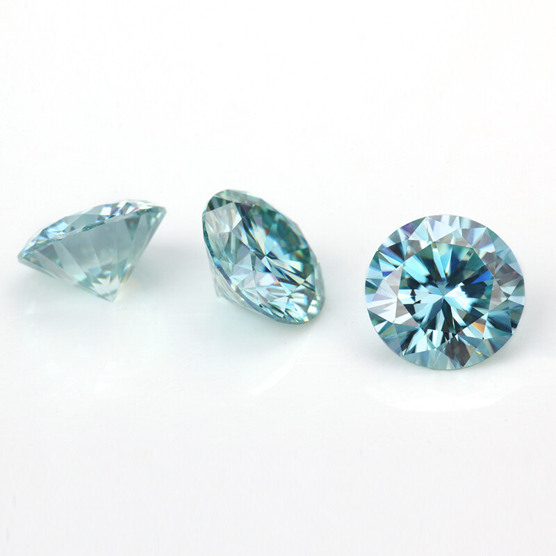 1X 0.50 CT To 5.00 CT Light Blue Loose Moissanite Gem Round Cut W Certificate