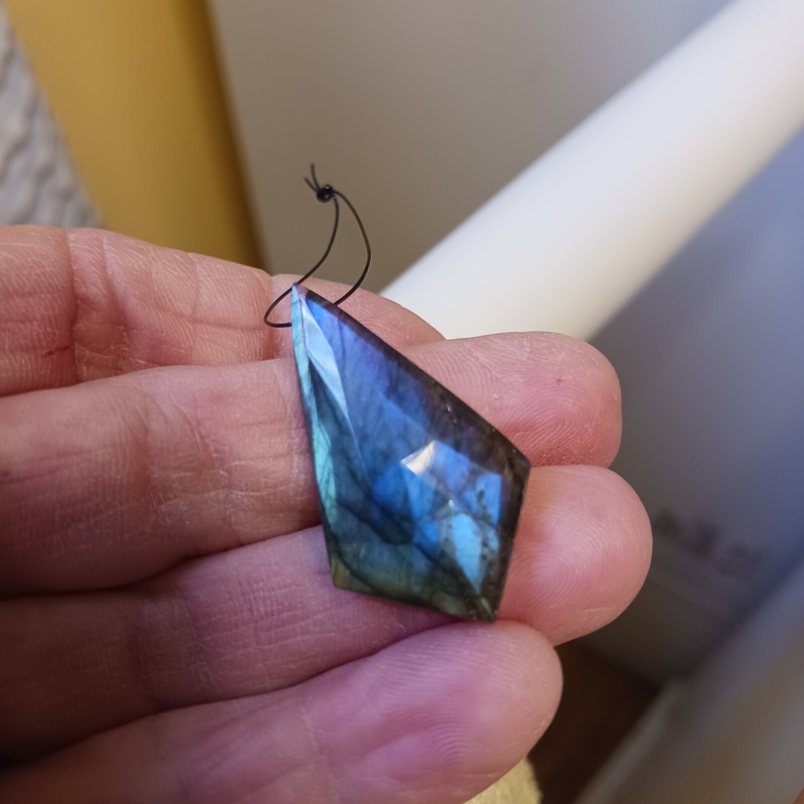 AAA Labradorite 35 Mm Faceted Kite Pendant Bead 7/8″ W x 1 1/2″ L x 3/8″ Thick