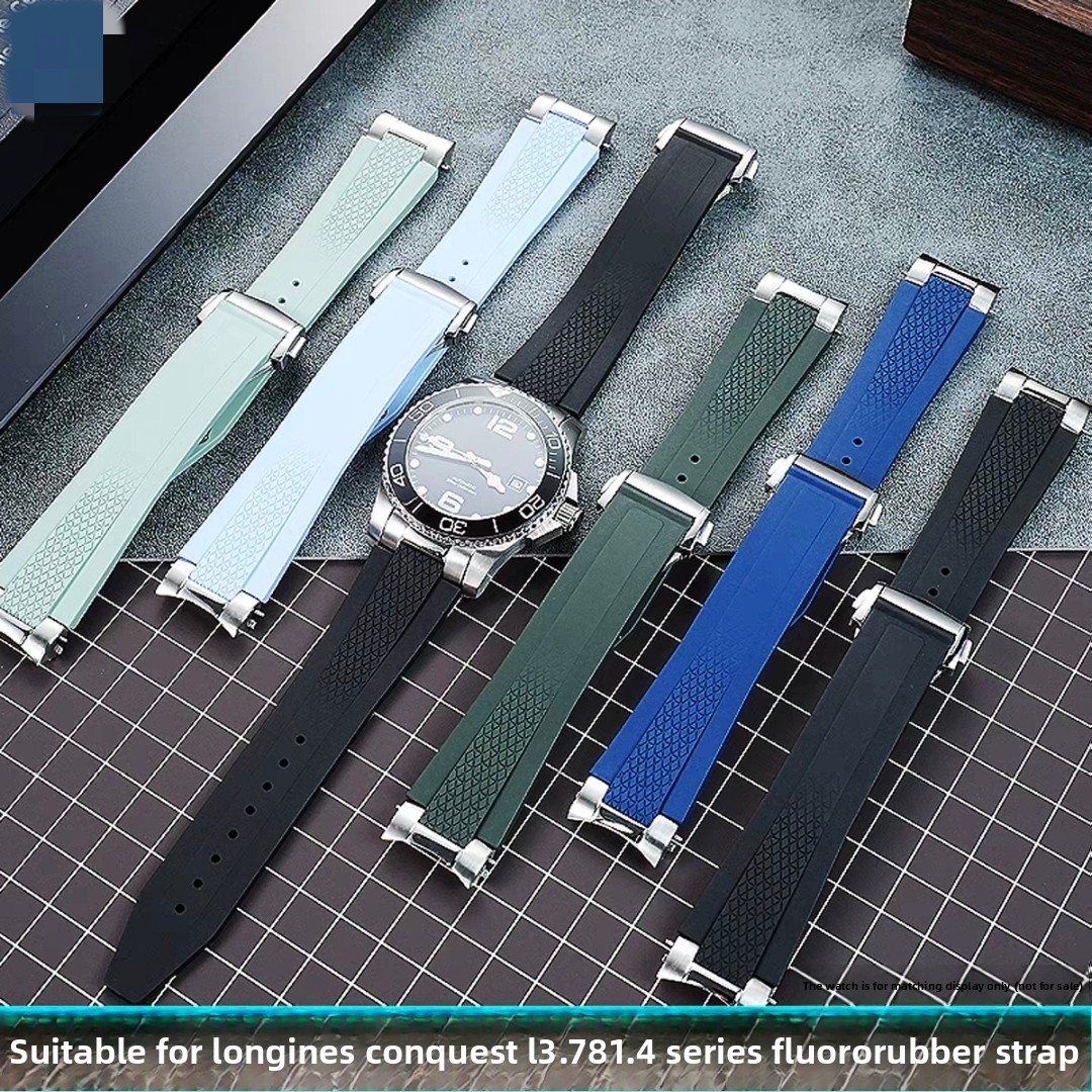 21mm Fluororubber Strap Band Fits Longines CONQUEST Series L3.781 782 742