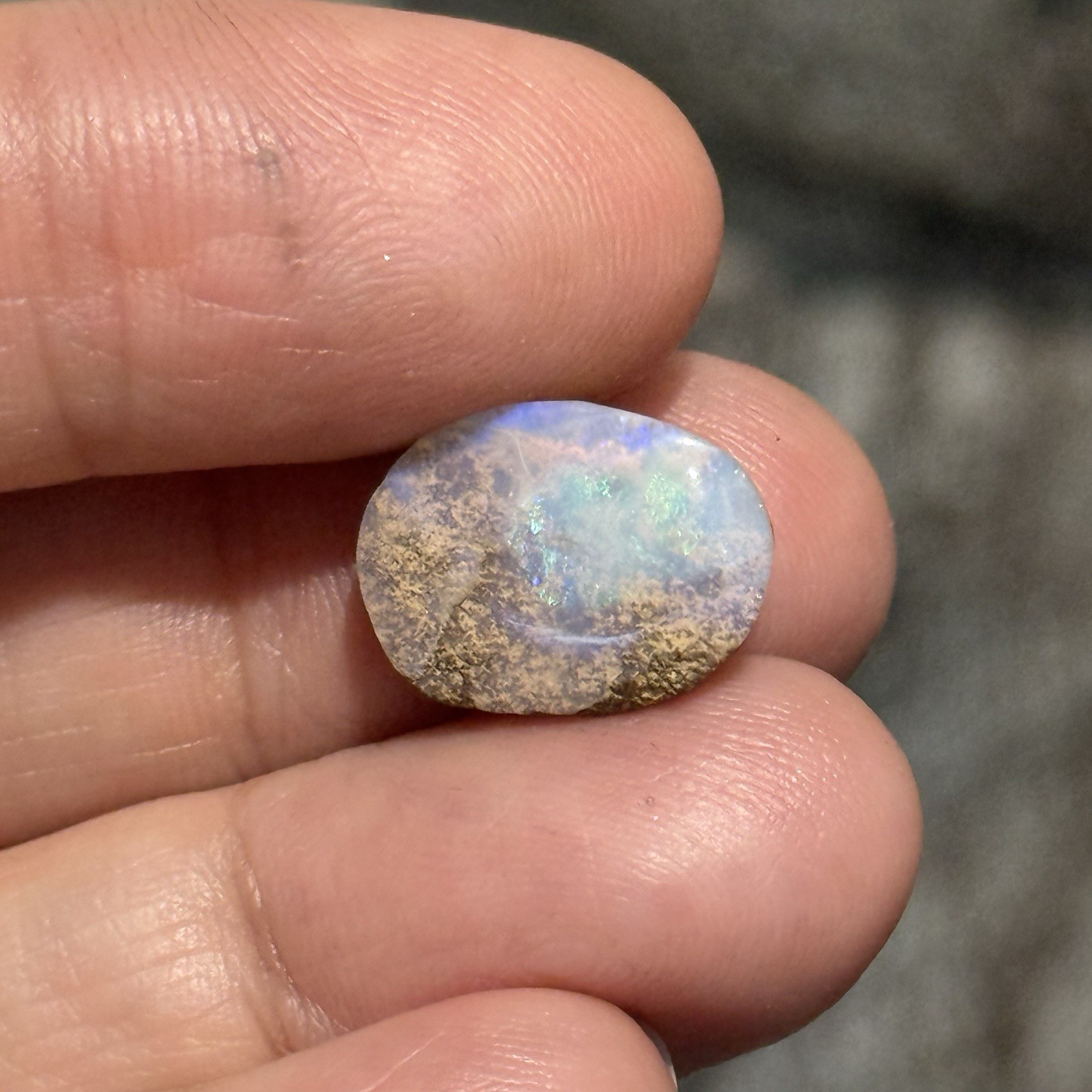 SALE 6.55ct 15x11x5mm Light Crystal Pipe Australian Boulder Opal Cabochon Gem