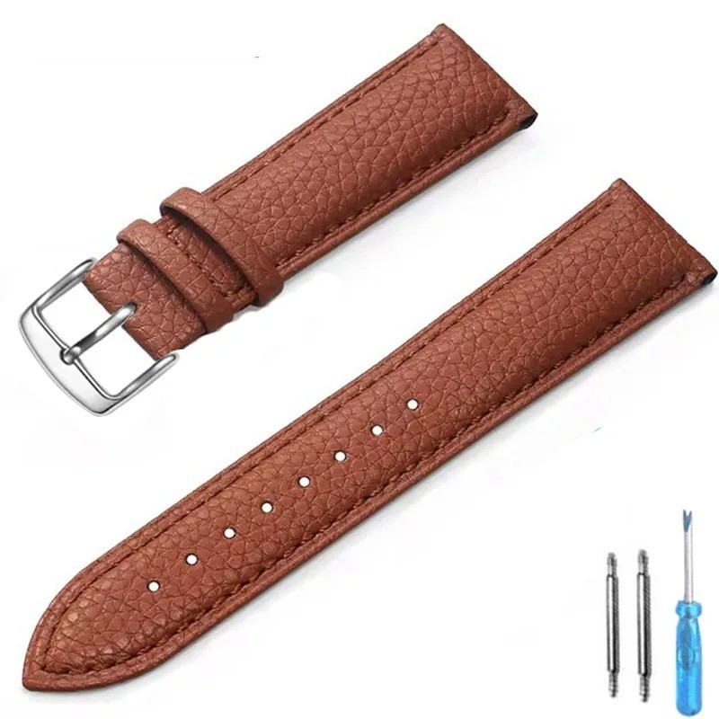 Genuine Leather Watch Strap for Man Women High-quality Wrist Watchband + Tool
