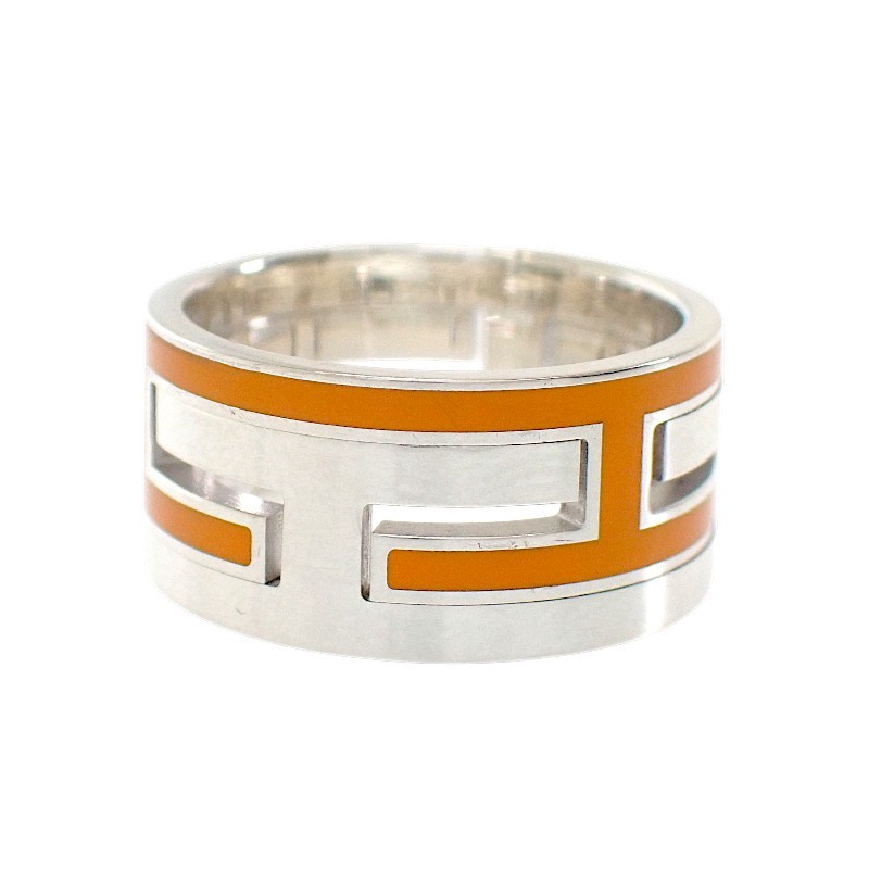 HERMES #13(JP Size) ring Orange Silver925 mens