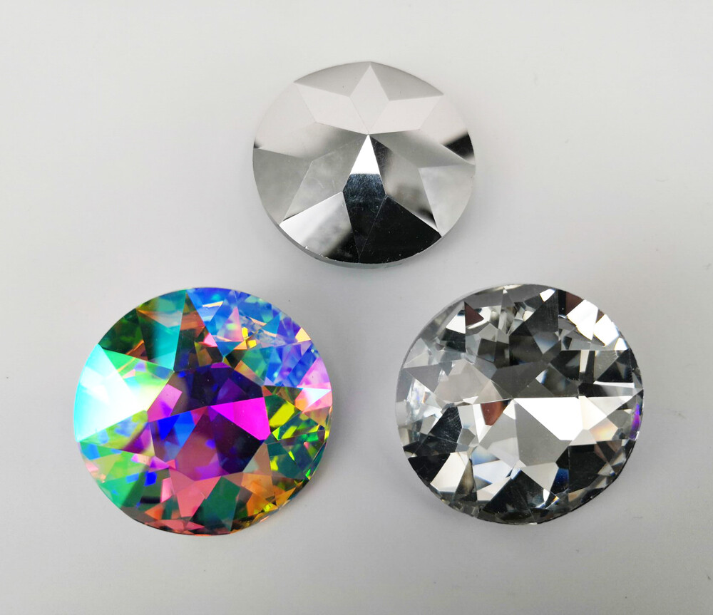 10pcs 35mm Large Stone Rhinestone Crystal Withcford Faceted Glass Jewels
