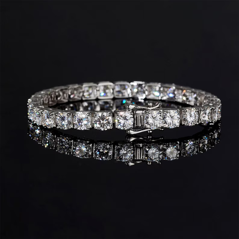 5 mm Certified, 17Ct White Diamond Tennis Bracelet , 7.5 inches, Tariffs FREE