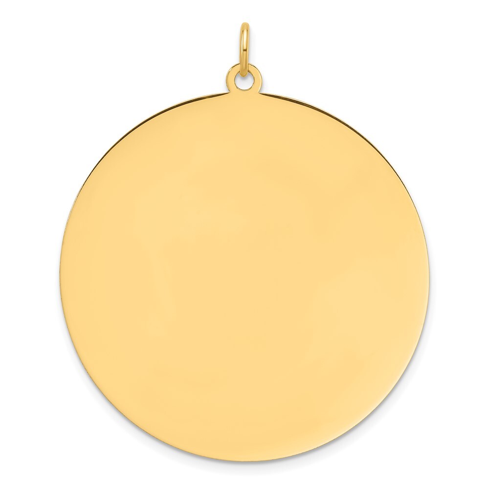 14k Yellow Gold Round Disc Charm Pendant for Women L- 1.73″, 6.5 gram