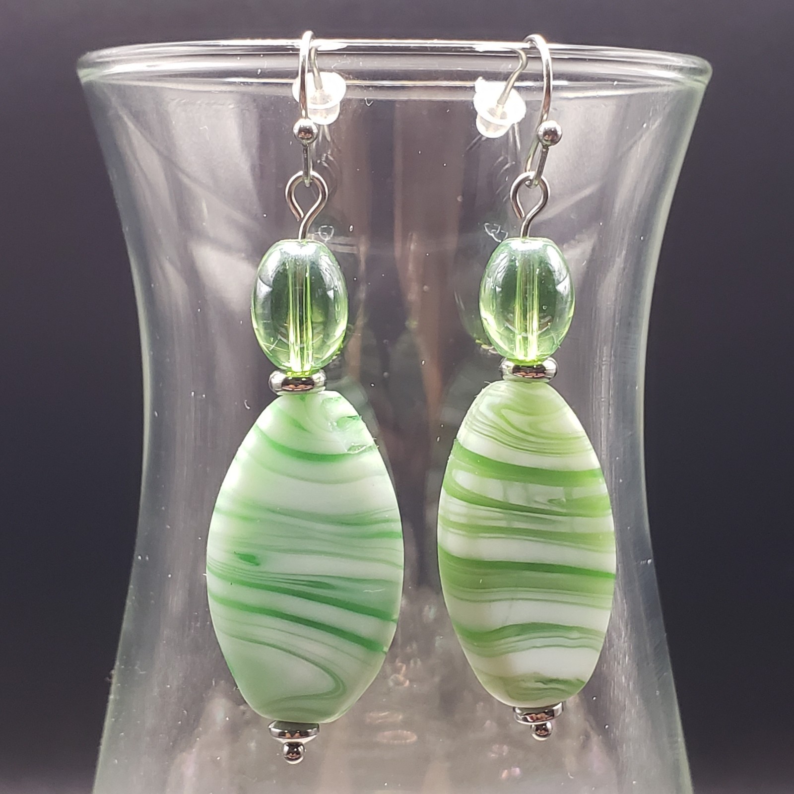 Glass Beaded Costume Dangle Drop HANDCRAFTED Earring