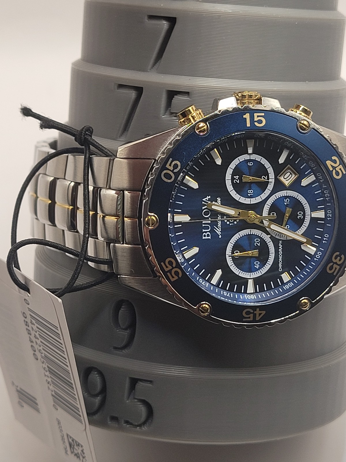 Bulova Men’s Watch Marine Star Blue Dial Two Tone Stainless Steel 44mm – 98B400
