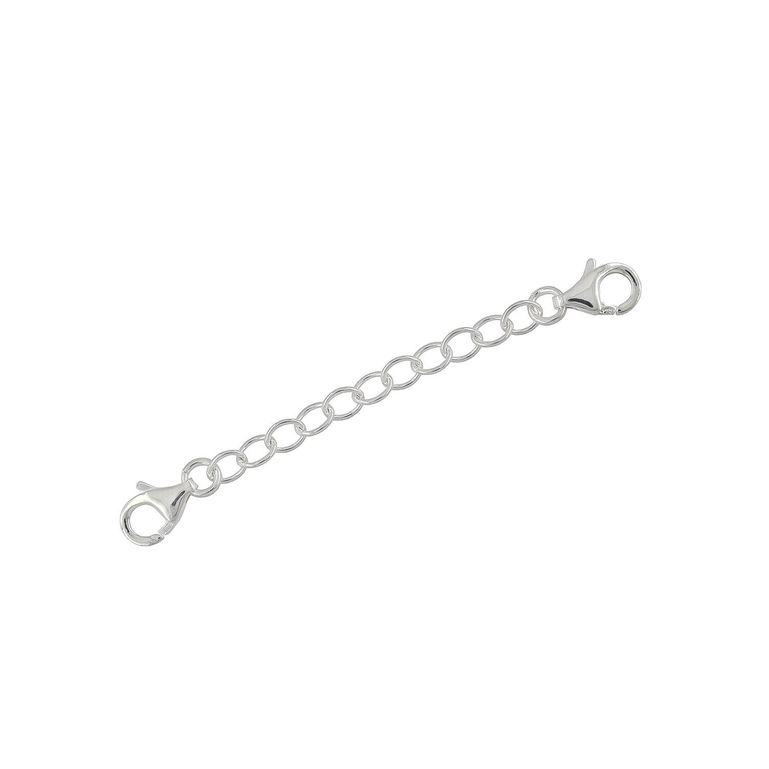 Sterling Silver Double Lobster Clasp Connector Extender Safety Chain 2″ #99754