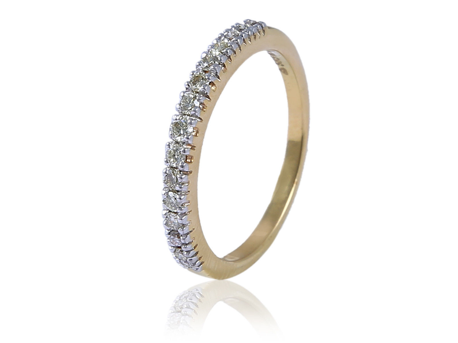 Pave 0.40 Cts Round Brilliant Cut Diamonds Engagement Ring In 585 Solid 14K Gold